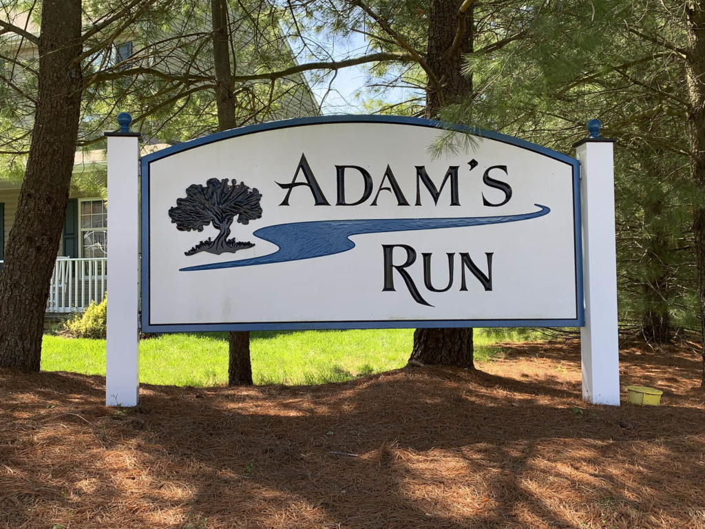 Adam's Run Entry Sign