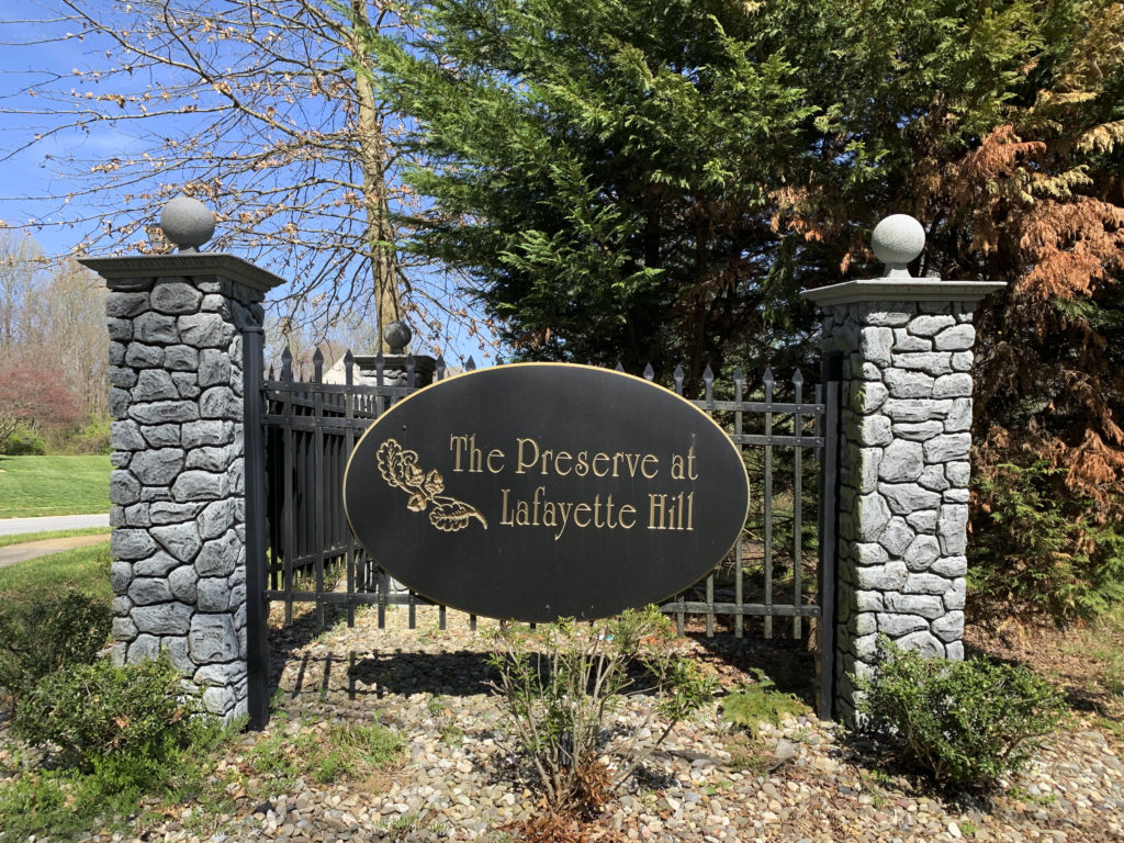The Preserve at Lafayette Hill Entry Sign