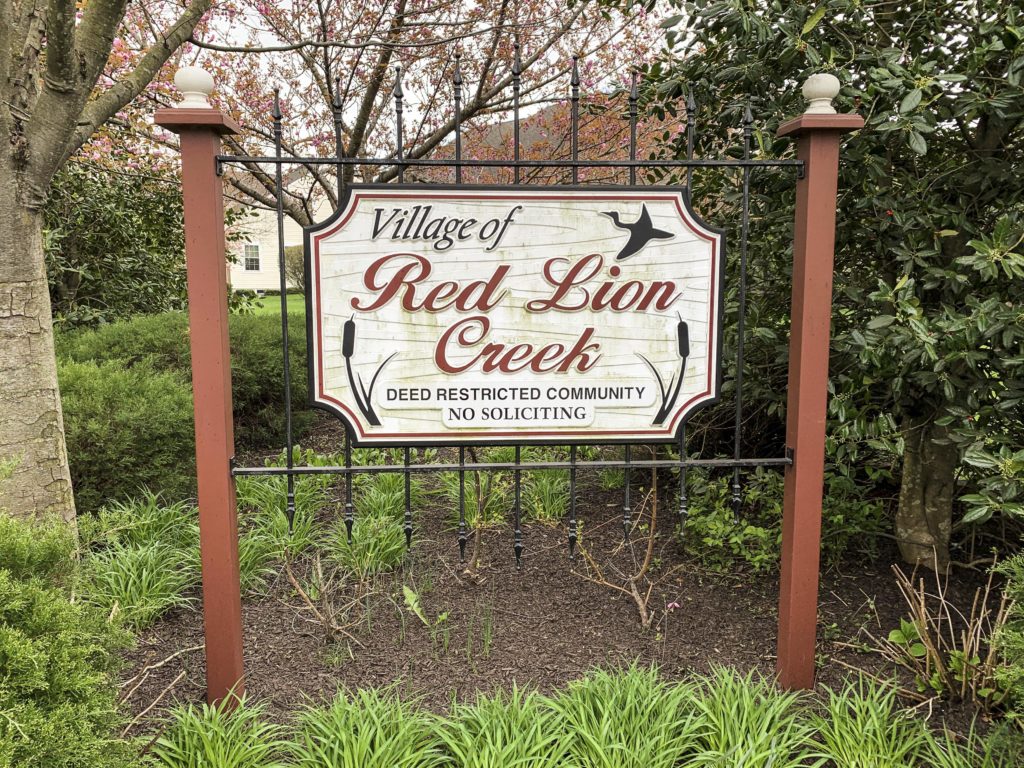 Village of Red Lion Creek Entry Sign