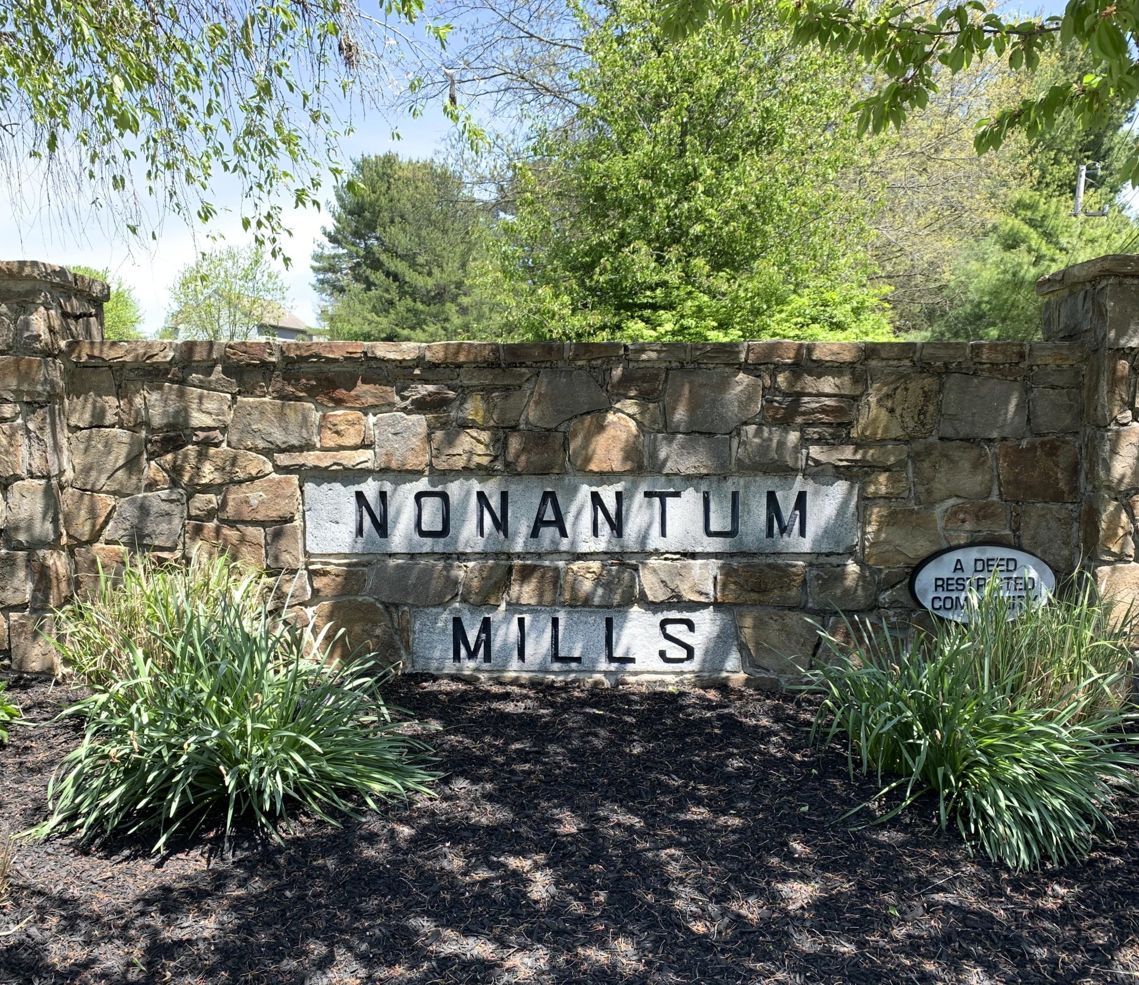 Nonantum Mills Entry Sign